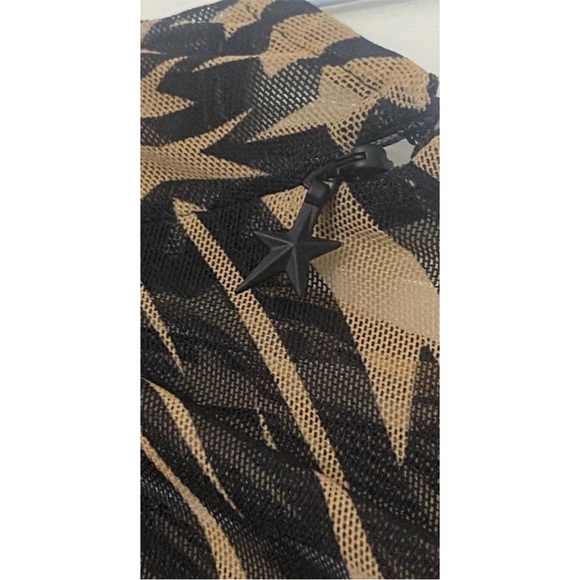 Mugler Black and Brown Swirl Star Long Sleeve Dress as worn by Khloe Kardashian - Picture 4 of 6